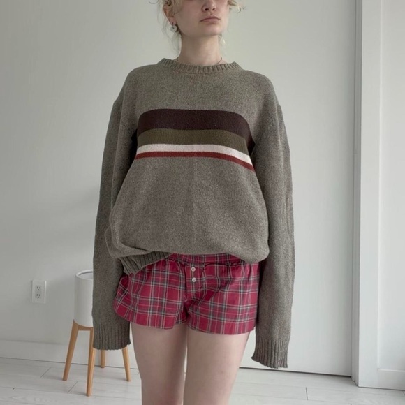 90s stripe green sweater - Picture 3 of 7